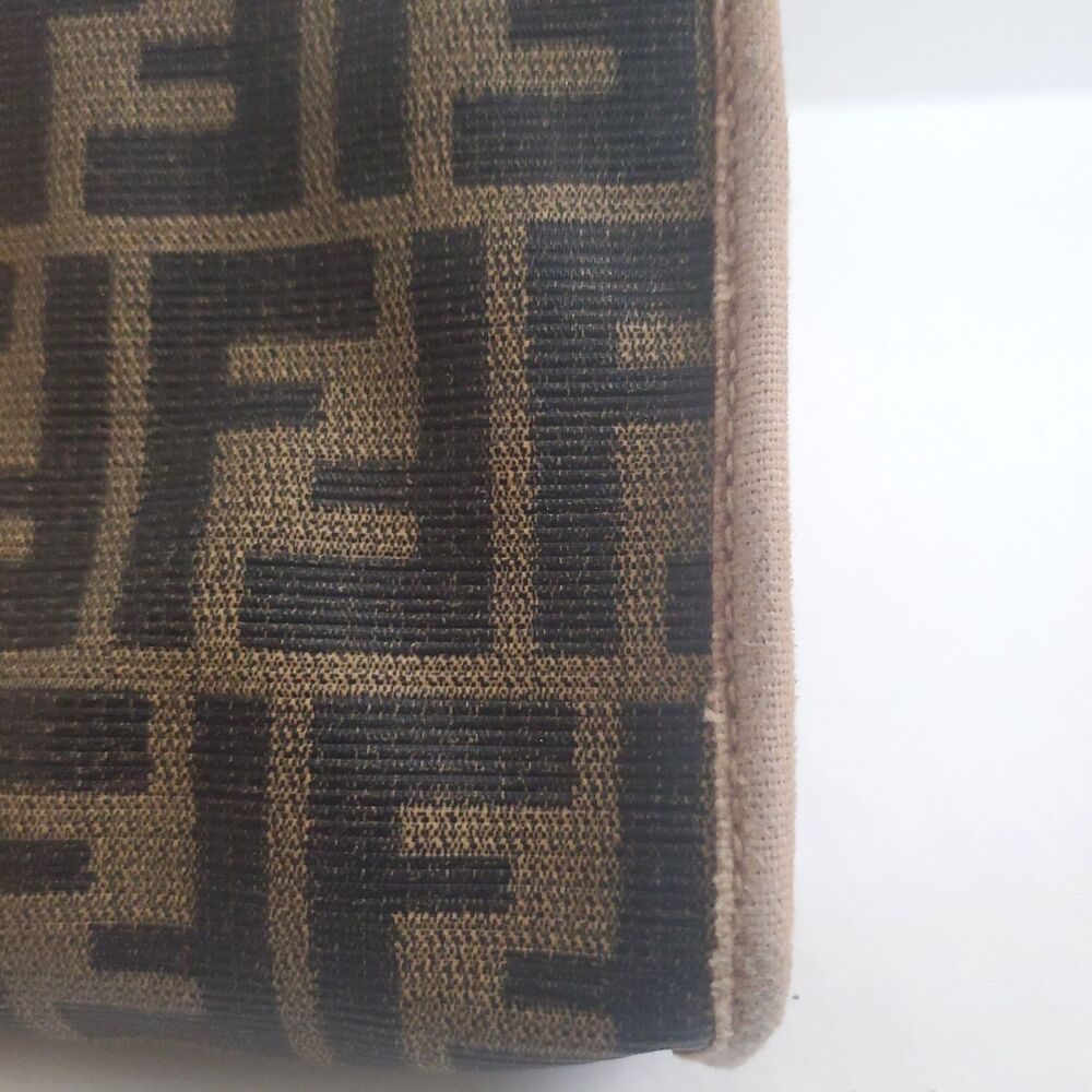 Vintage Fendi Zucca Clutch FF Monogram Brown Pouch Bag Logo Classic 1980's - Picture 10 of 16